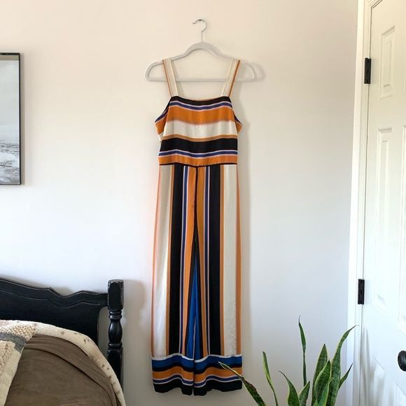 Striped tank jumpsuit - Picture 2 of 9